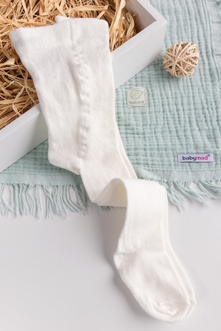 Pamuklu Yumuşak Dokulu Bebek Çocuk Ünisex Kilotlu Çorap Krem