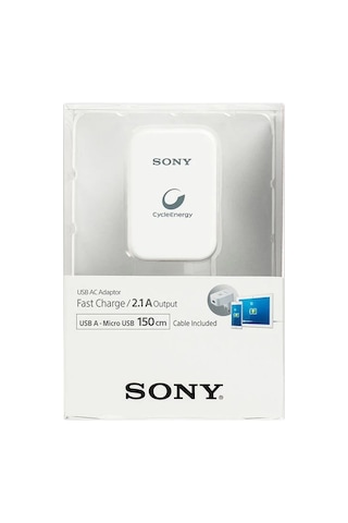 Sony Cp-ad2l Ac Adaptör 2.1a & Amp 150 Cm Micro Usb Data Ve Şarj Kablosu