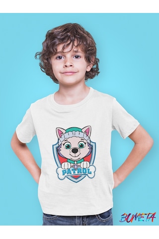 Bumeta Karlar Kraliçesi Everest Paw Patrol Çocuk Tişört T-shirt Beyaz