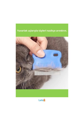 Nazik Metal Dişli Kedi Köpek İçin Bit Pire Tarağı