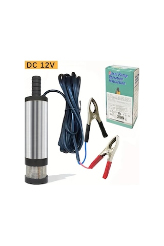 Honeybeeshop 1 Adet Dc 12v Daldırılabilir Elektrikli Pompası Yağ Pompası Dizel Ve Su İçin Uygun Filtreli Alüminyum Alaşımlı Kasa Simli