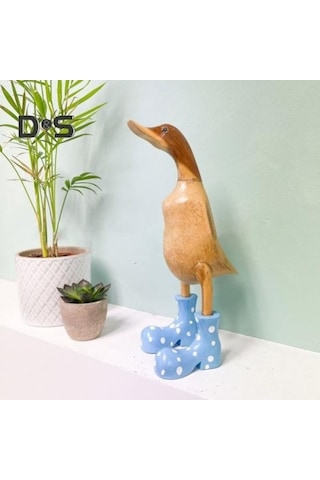 Novahub Zarif Sarı Sivilceli Ördek Heykeli, Reçine Wellies Çizme Figürü, Masaüstü Dekorasyon M