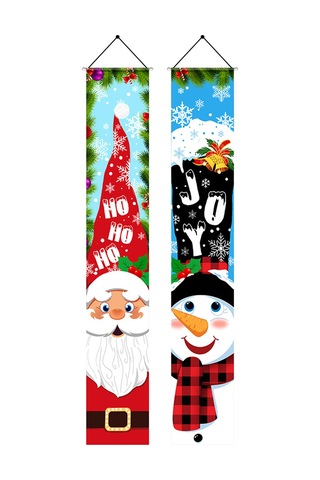 Noel Kapısı Banner Desen Noel Baba Hediye Banner Duvar Kapısı Noel Partisi 67
