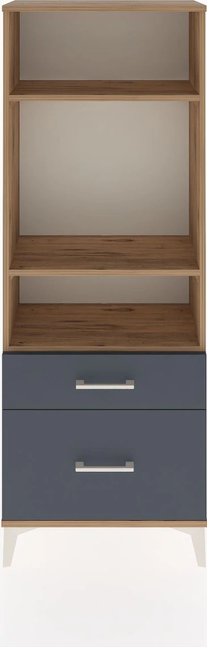 Arges Dolap 3 Raflı 2 Çekmeceli 60x30x163 Çam-antrasit Çam