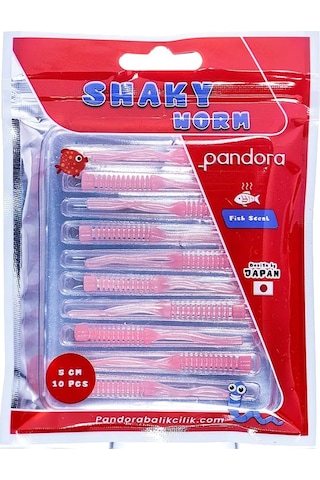 Pandora Shaky Worm 5cm 10 Adet Lrf Silikonu Red Berry