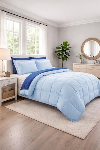 Özdilek Colormix Uyku Seti Çift Kişilik - Aqua/lacivert Aqua