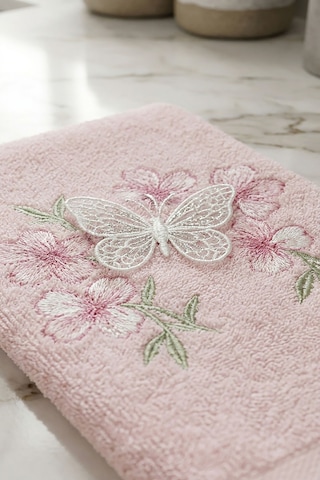 %100 Pamuklu 3'lü Mutfak Havlusu Seti Kelebek Aplikeli Ve Çiçek Nakışlı 30x50 Cm Çok Renkli