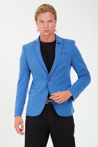 Sposo 5106 Dar Kalıp Yarım Astarlı İndigo Erkek Blazer Ceket Mavi