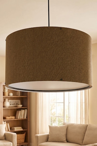 Kahve Kumaş Başlıklı Sarkıt Avize 35 Cm