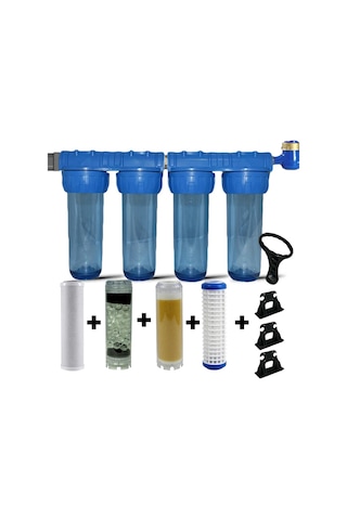 Daire Bina Sayaç Girişi 4 Aşama Su Arıtma Cihazı Ağır Kireç Önleyici Yumuşatma Sistemi