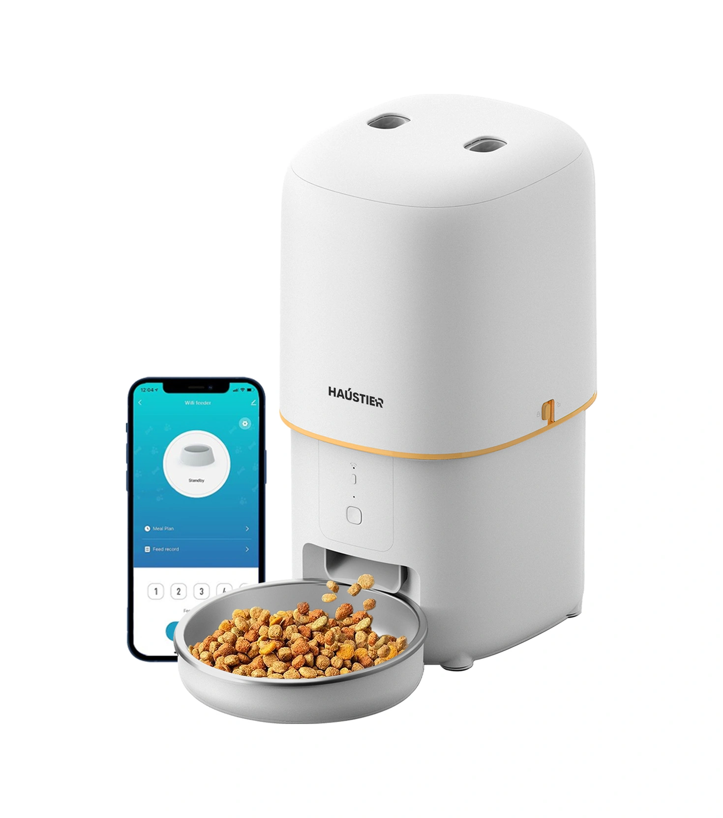 Haustier Pf02 Beyaz Akıllı Kedi Köpek Otomatik Mama Kabı