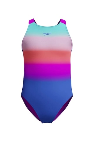 Speedo Digital Baskı Kız Çocuk Yüzücü Mayosu Pembe-mavi Mor