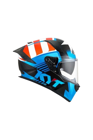 Kyt R2r Straıght Kapalı Kask Beyaz - Mavi - Kırmızı