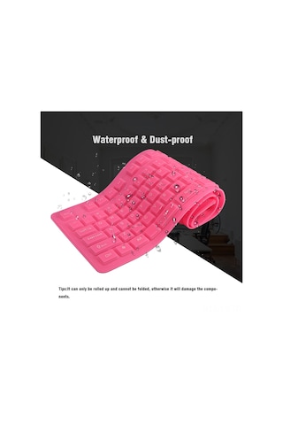 Yunboo Su Geçirmez 108 Tuşlu Usb Silikon Katlanabilir Klavye - Sessiz Ve Taşınabilir