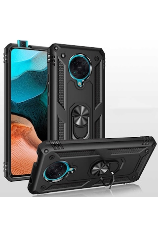 Xiaomi Poco F2 Pro Yüzüklü Standli Vega Kilif Ekran Koruyucu 510330571