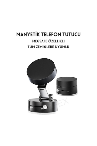Megsafe Uyumlu Telefon Tutucu Mıknatıslı Tüm Telefonlara Uyumlu Araç Telefon Tutucu Siyah