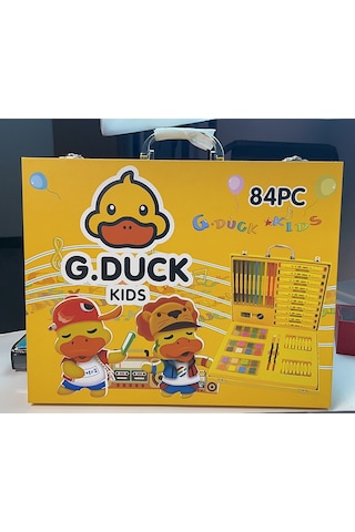 İkkb Yeni Küçük Sarı Ördek Çocuk Renkli Çubuk Boyama 84 Parçalı Set Suluboya Kalemi