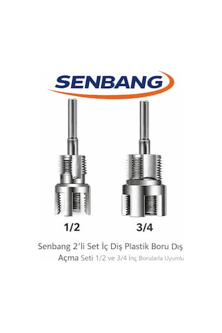 Senbang Pprc Pvc Boru Diş Açma Seti 2 Li İç & Dış Diş Açma Aparatı Tesisatçı Kılavuzu