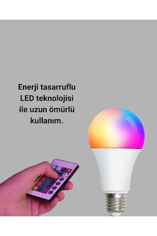 Northcity 2025 Rgb Led Ampul Uzaktan Kumandalı - 16 Renkli Enerji Tasarruflu Aydınlatma Rgb-çok Renkli Rgb