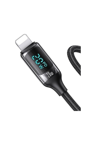 Novahub Usams Us-sj545 1.2m Pd 20w Type-c To Lightning Kablo, 100w Pd Hızlı Şarj, Led Göstergeli, Çinko Alaşımı, Ce Ve Uysal Sertifikalı