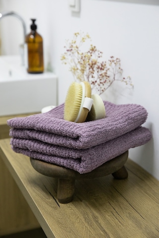 Line Luxury Pamuklu 2li El Yüz Havlusu 50x90 - Mürdüm Mürdüm