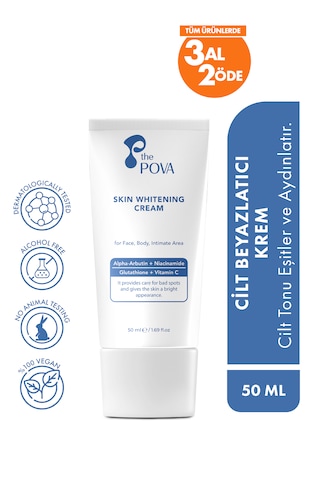 The Pova Cilt Beyazlatıcı Aydınlatıcı ve Leke Karşıtı Bakım Kremi 50 ML