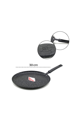 Lunaev 30 Cm Döküm Krep Tava 001 Siyah