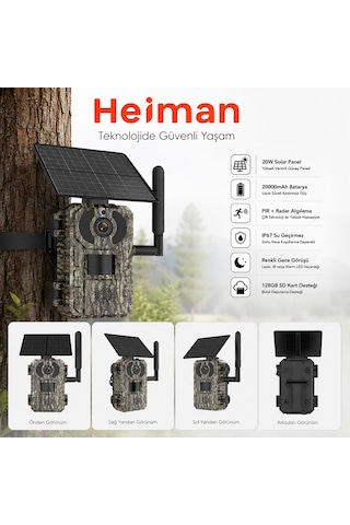 Hm-880 4mp 3.6mm Lens 4g Solar Sd Kart Destekli Fotokapan Kamera