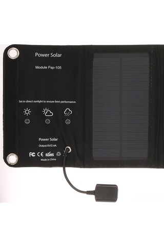 Besthome1 Siyah Çevre Dost 10w Güneş Paneli Şarj Cihazı - Taşınabilir Telefon Powerbank, Dışarıda Hızlı Şarj