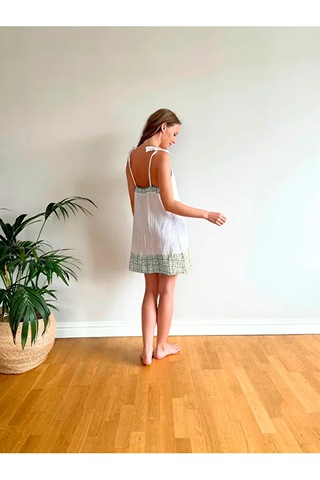 Süper Hafif %100 Pamuk 2 Katlı Müslin Gecelik Gecenin Vazgeçilmezi Nefes Alır Gots Sertifikalı Haki