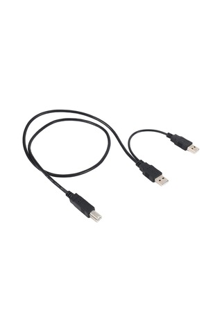 Nayomiglow Çift Usb 2.0 Erkek - Standart B Erkek Y Kablosu 80 Cm Yazıcı, Tarayıcı Ve Harici Sabit Disk Sürücüsü İçin