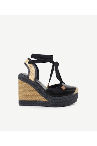 Yargıcı Özel Jüt Boyama Deri Espadril 24ykay4560x 001 Siyah