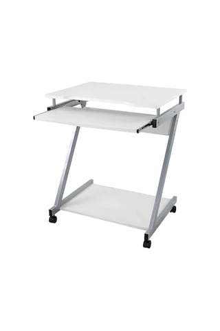 Vasagle Çalışma Masası, 4 Tekerlekli Bilgisayar Masası, Pc Masası, Pürüzsüz Klavye Uzatma, Kolay Mon Sku: Smg8690010174673 Beyaz - Gri