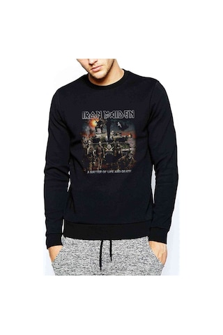 Maıden A Matter Of Baskılı Siyah Erkek Sweatshirt