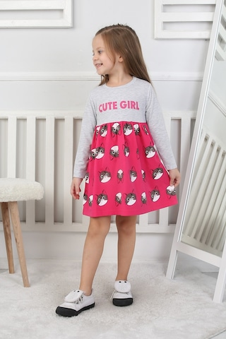 Kız Çocuk Elbise Cute Girl Fuşya