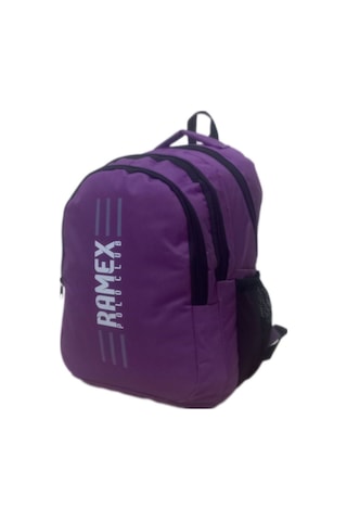 Unisex Mor Ramex Sırt Çantası Büyük Boy Seyahat Okul Çantası Su Itici Mor