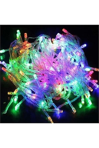 8 Foksiyonlu 10 Metre 100 Ledli Fişli Led Dekor Lambası Animasyonlu Rekli Yılbaşı Ağacı Işığı