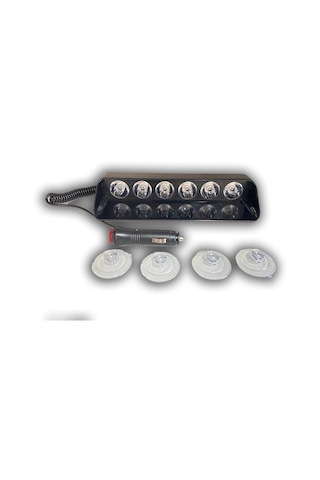 Eraks Araç Içi Vantuzlu Çakar Lamba Kırmızı - Mavi Renk 6 Led 12V