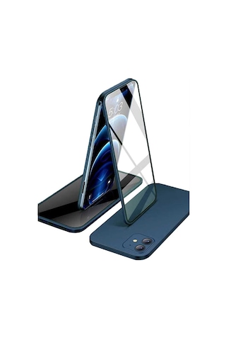 Apple iPhone Uyumlu 11 360 Derece Tam Kaplayan Cam Kapak Kılıf