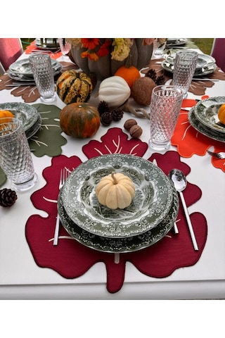 Yaprak Model 4 Kişilik Amerikan Servis Bordo