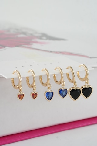 Kadın Vip Ser Kalp Model 6'lı Küpe Seti 002