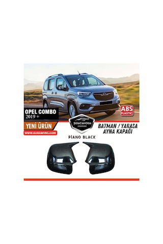 Opel Combo 2019 Sonrası Uyumlu Batman Yarasa Ayna Kapağı Piano Black Abs Plastik Sağ Sol Takım 00 Şüscaroto Aksesuar