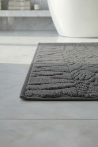 Grid Antrasit Ayak Havlusu - 70x130cm, 790gr, %100 Pamuk, Spa Ve Otel Banyo Paspası, Günlük Kullanıma Antrasit