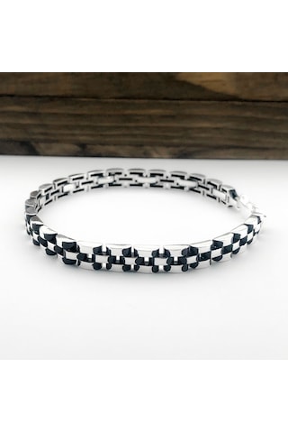 Takıhan 925 Ayar Gümüş Saat Kordonu Erkek Bileklik Gümüş