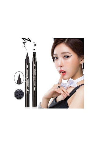 3b Trend Çift Uçlu Yıldız Desenli Kalem Eyeliner 001 Black