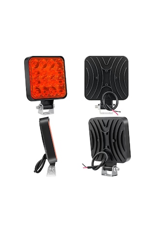 16 Led 12 Volt Kırmızı Spot Far Oto Çalışma Lambası Atv Kamyon Tır Traktör Offroad