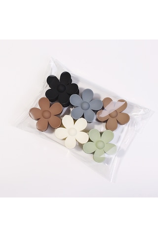 Jeemson 6'lı Büyük Çiçek Desenli Saç Klipsi - Kadınlar İçin Arkadan Tutucu, Modern Ve Şık Saç Aksesuarı Farklı Renk Seçenekleri