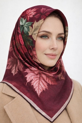 Mono Scarfs Soft Pamuk Eşarp-90 X 90 -06109 Bordo