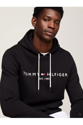 Tommy Hilfiger Erkek Core Tommy Logolu Sweatshirt - Siyah Siyah