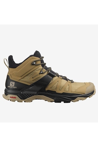 Salomon X Ultra 4 Mid Goretex Mens Boat Su Geçirmez Nefes Alabilen Erkek Bot Açık Yeşil Siyah
